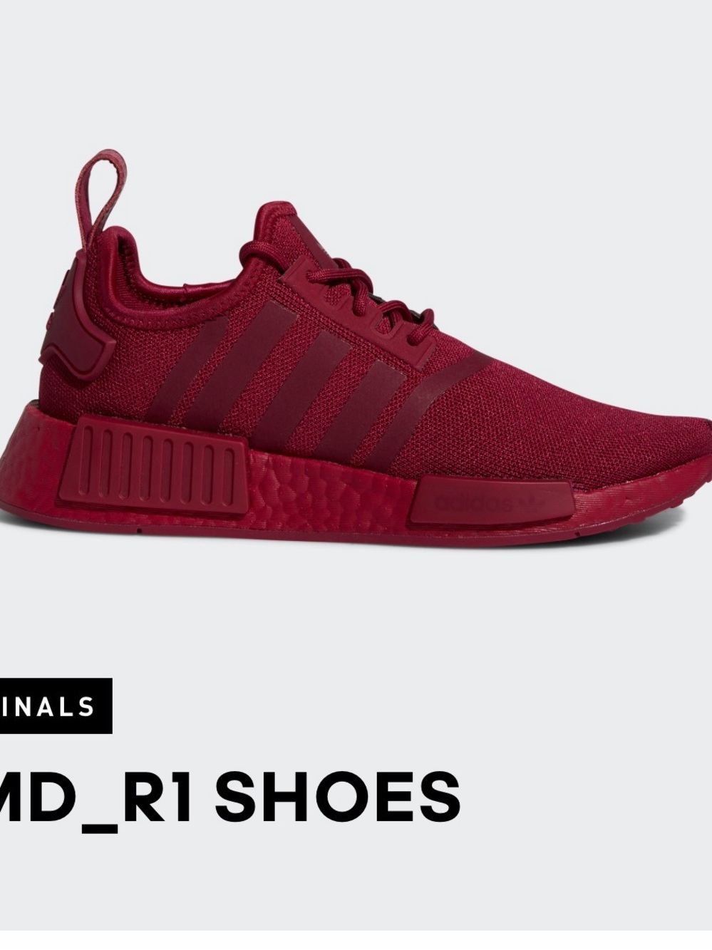 adidas NMD_R1 Athletic Shoes in Burgundy